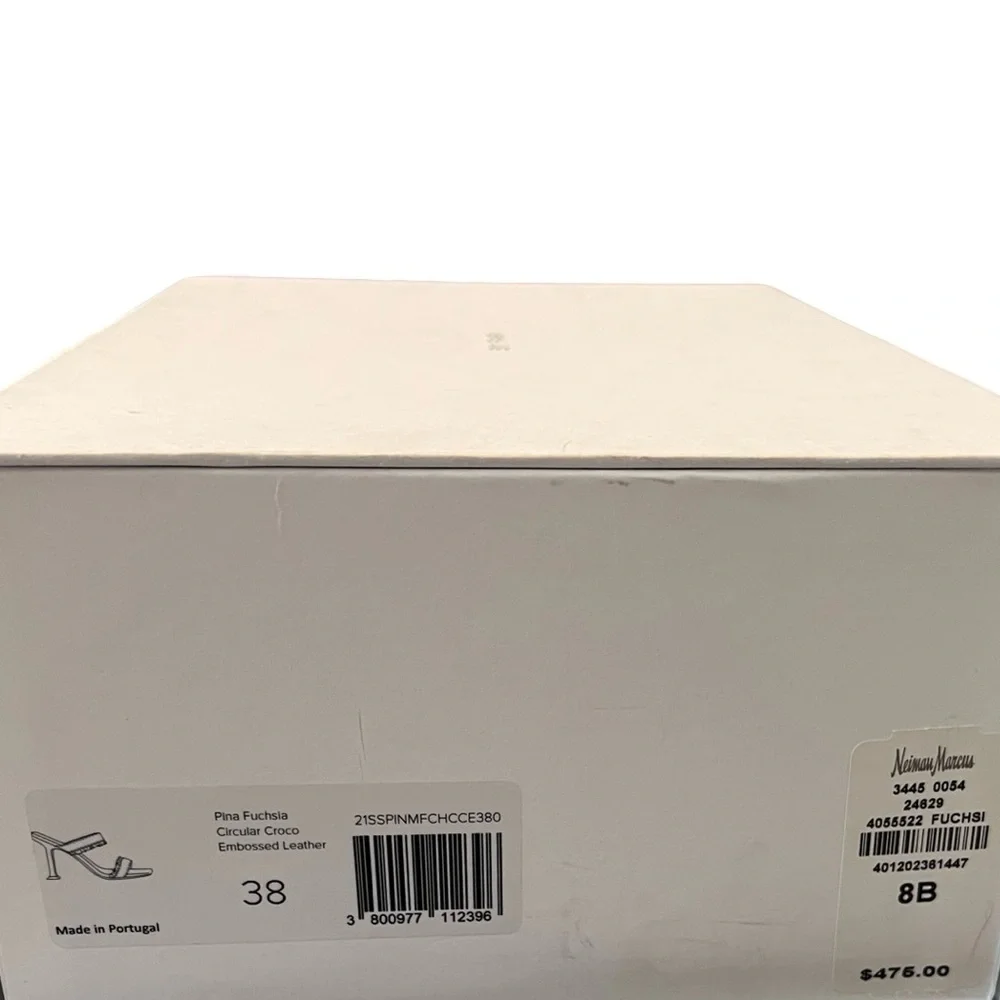 By‎ Far Sandals Pina Ruffled Croc-effect Leather Mules Sz 38 - Picture 10 of 10